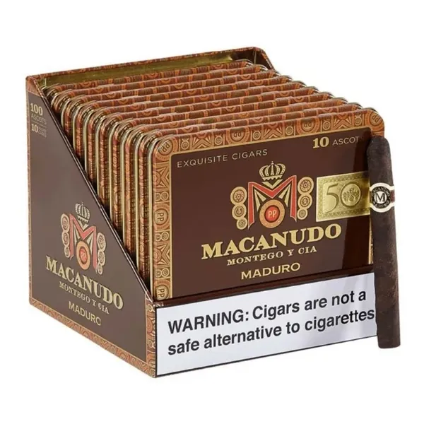 Macanudo Maduro Ascot Cigarillos Tins - 10 Tins of 10