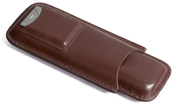 Cigar Leather Case w/ Cutter (Brown) - Imperfect