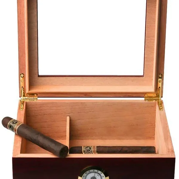 Mantello 25-50 Cigar Desktop Humidor (Royale Glasstop)