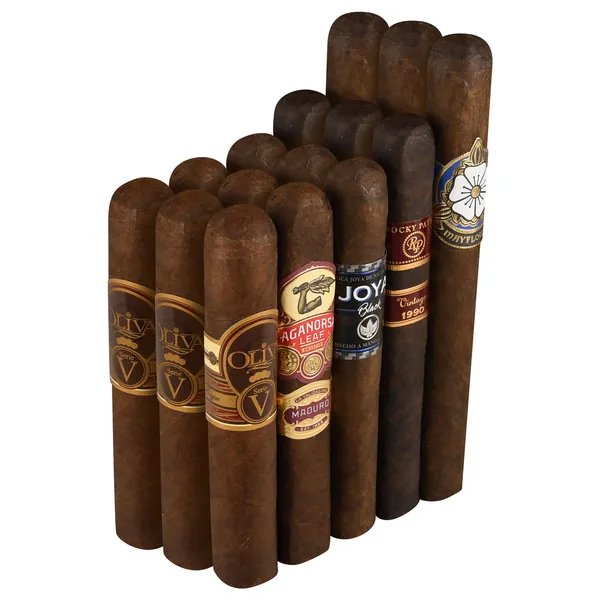 Prime Maduro Top-Rated 15-Cigar Stacked Pack Sampler