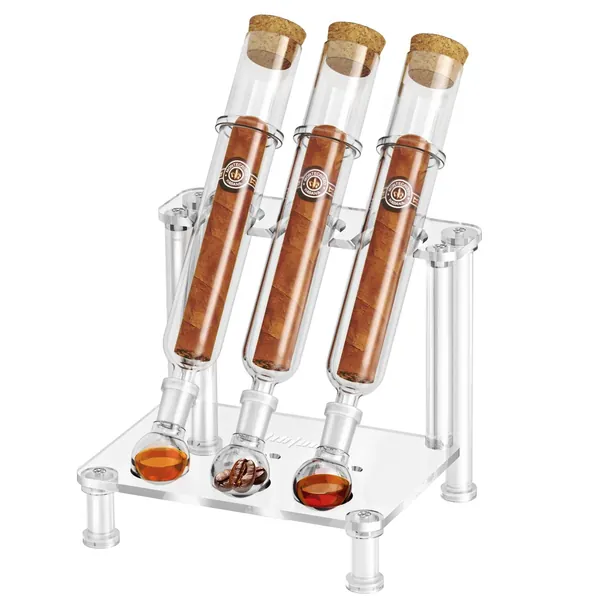 LIHTUN 3-Cigar Flavoring Tube Gift Set with Display Stand